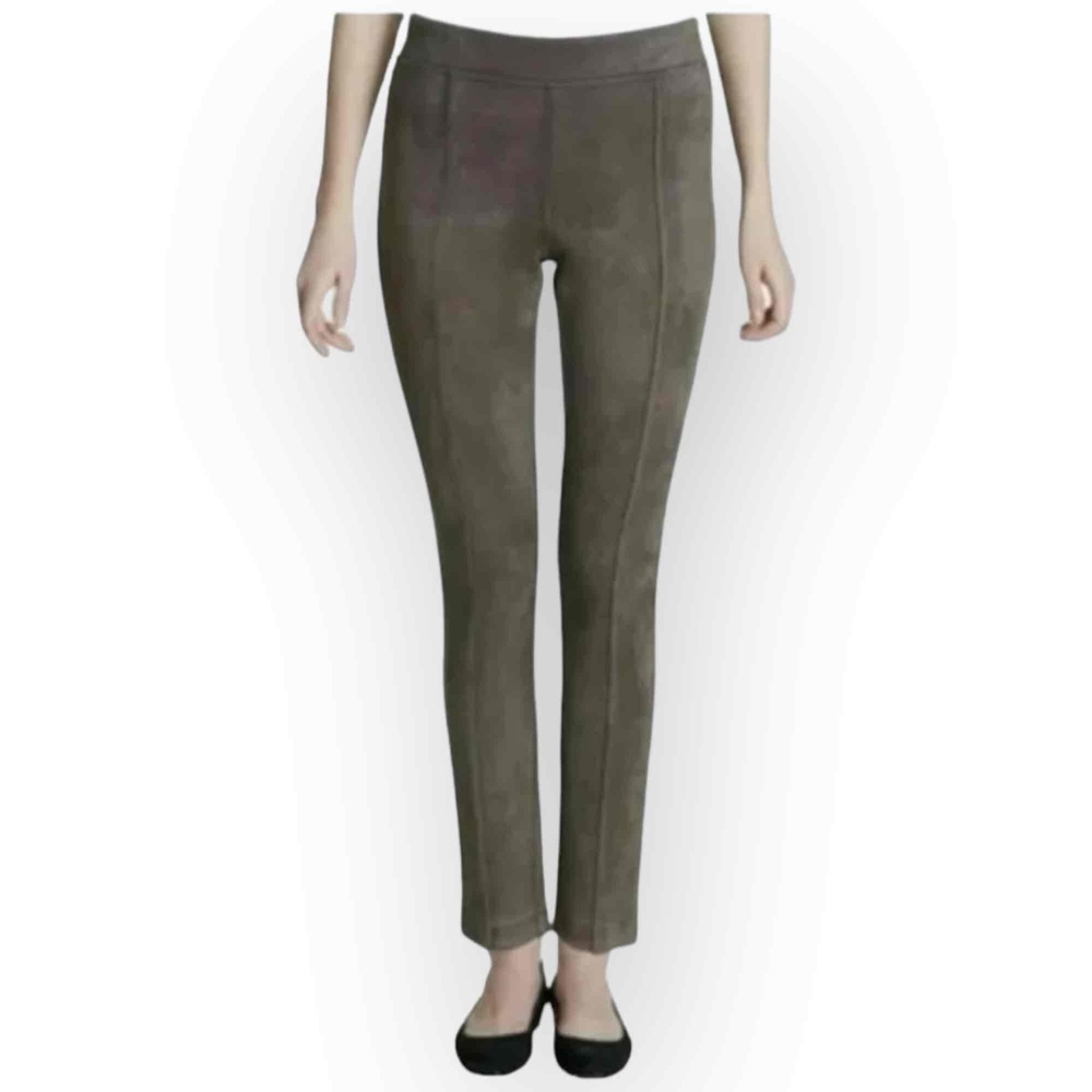 NWOT Andrew Marc Taupe Faux Suede Ponte Slim Pull-On Pants Brown Women's Size S